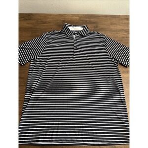 Grunk Dolfer Golf Polo Mens X Large Black & Gray Striped Shirt